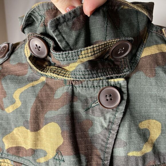 Madewell Outbound Camo Jacket Women's XS Green Brown Button Army Military A8307 - Picture 4 of 7